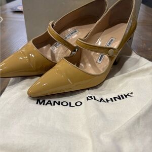 Manolo Blahnik Yellow Patent Leather Heels